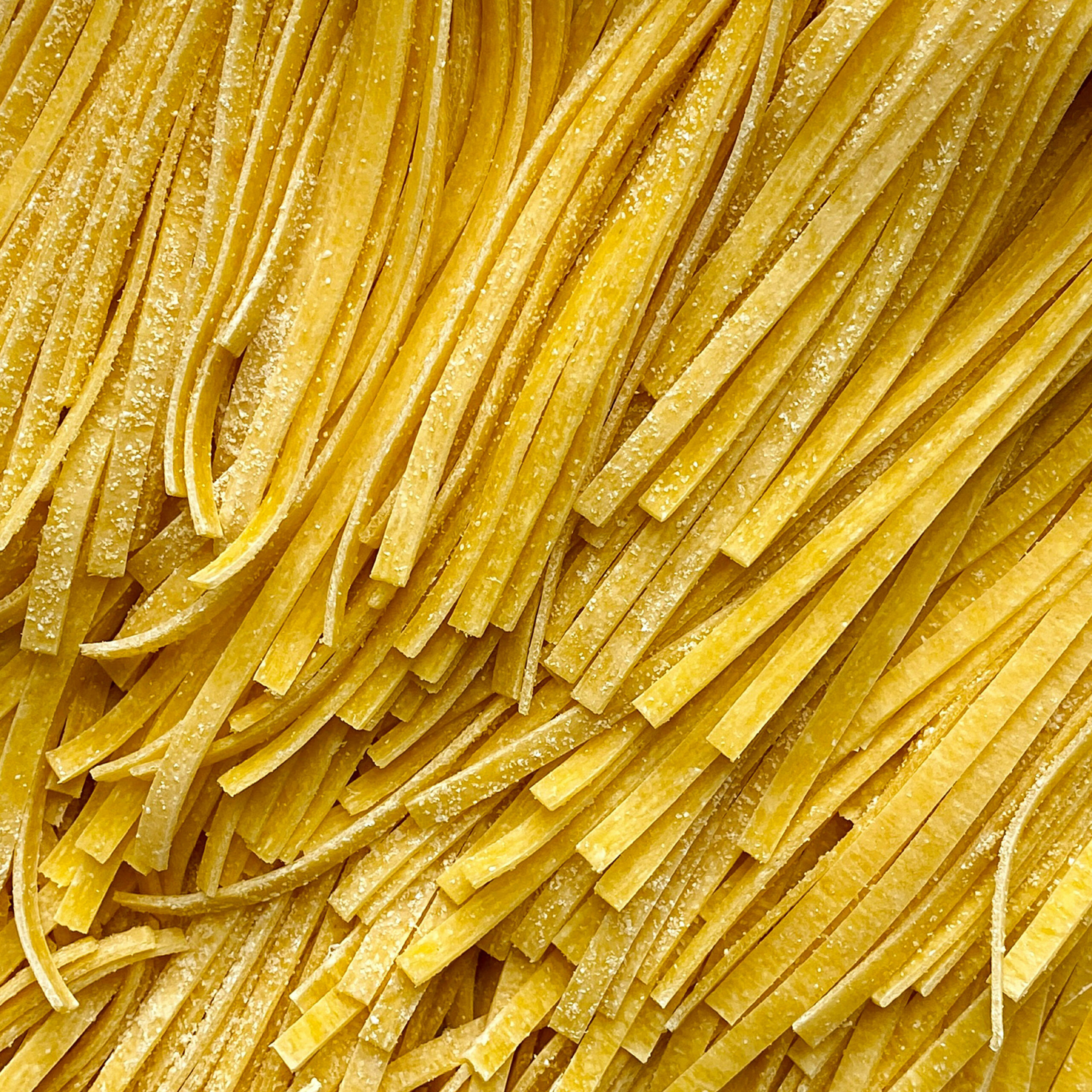 Fresh handmade tagliatelle pasta made daily in Bianca's kitchen